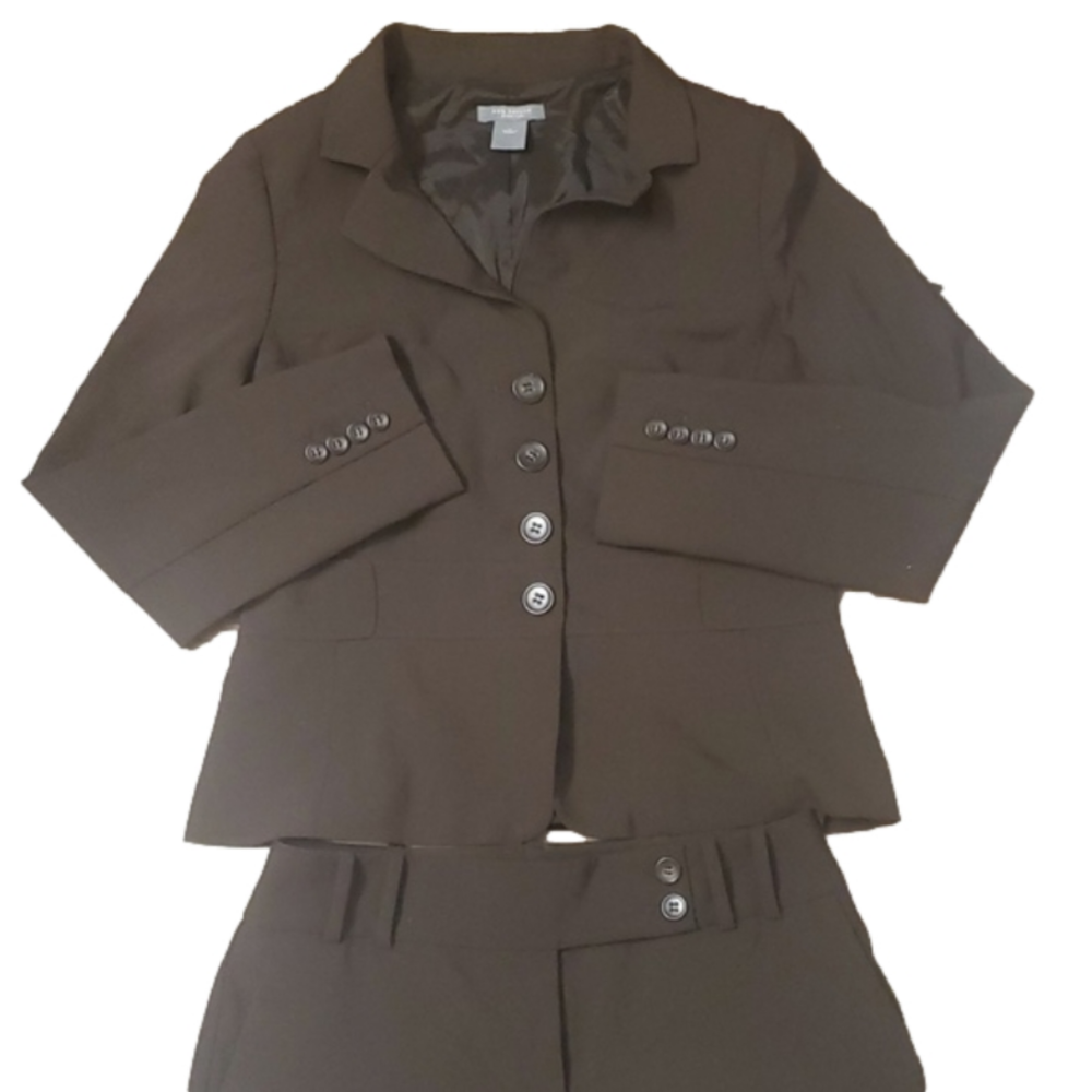 Ann Taylor Brown Stretch Suit 4/6
